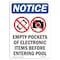 Signmission OSHA Notice, 5" Height, Empty Pockets Of Electronic Sign With Symbol, 5" X 3.5", Portrait OS-NS-D-35-V-12036 - alternate 1